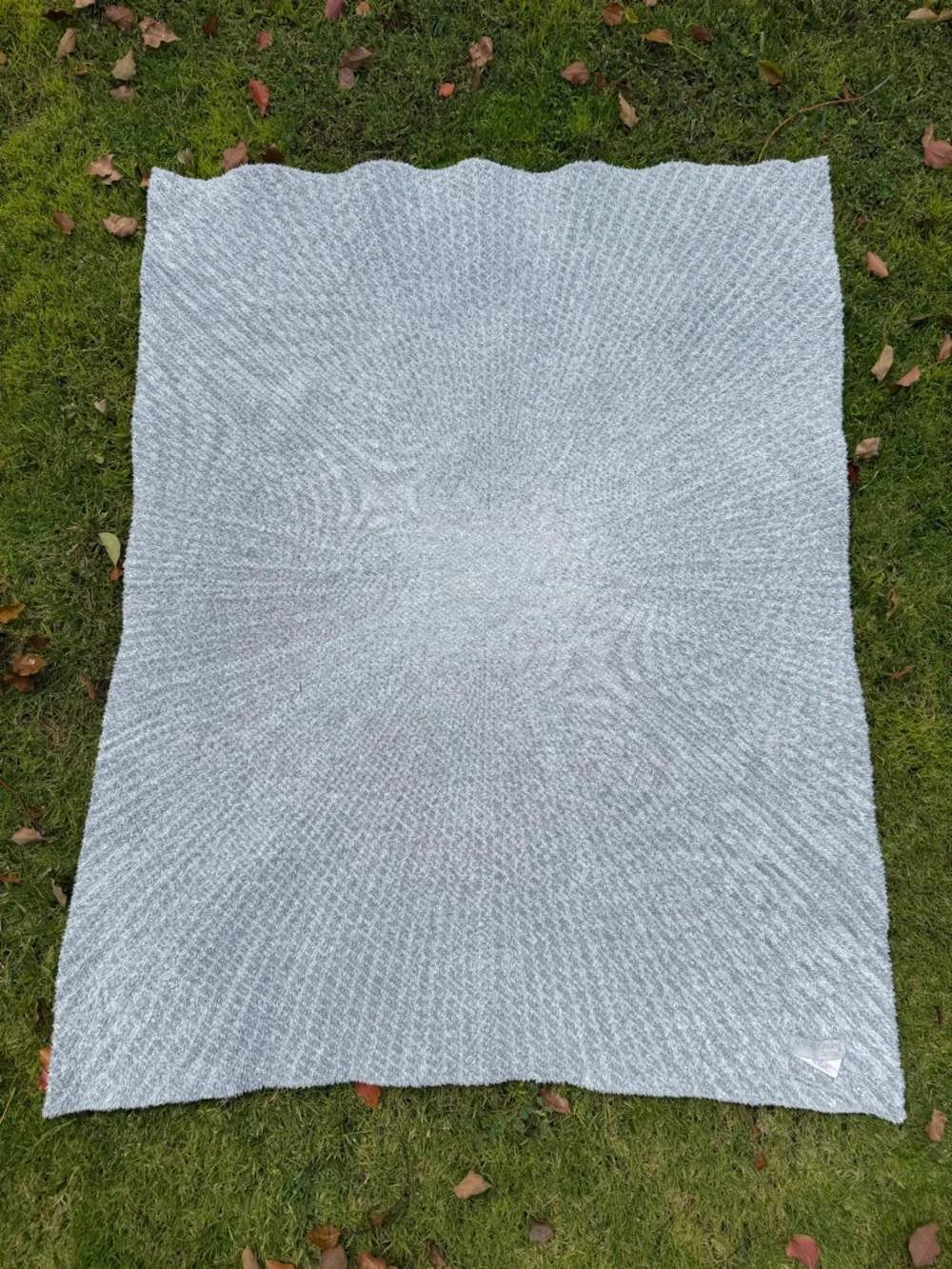 Barefoot Dreams Covered in Prayer Starburst Stroller Blanket Moonbeam Gray GUC